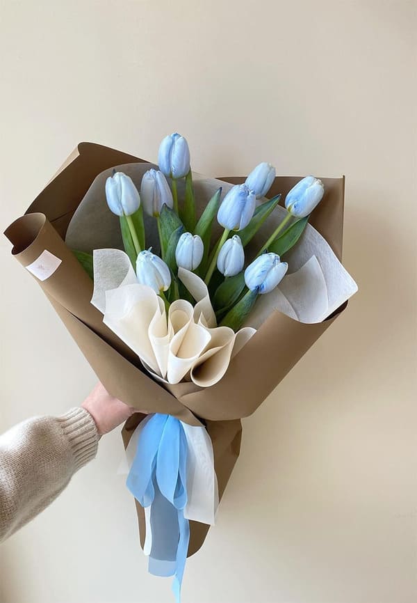 Bó hoa tulip xanh tượng trưng tình bạn chân thành